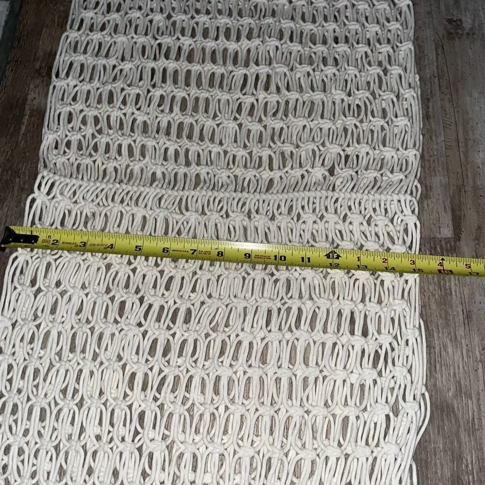 NEW OPALHOUSE MACRAME table runner 15 x 104